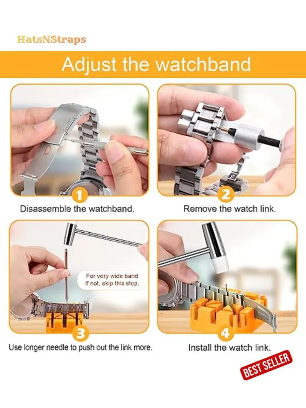 Watch Link Removal Tool Kit with Spare Needles & Spring Bars